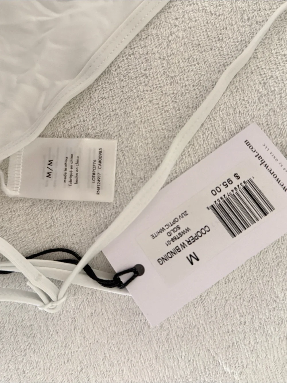 NWT- Weworewhat Optic White Cooper BikiniTop- M